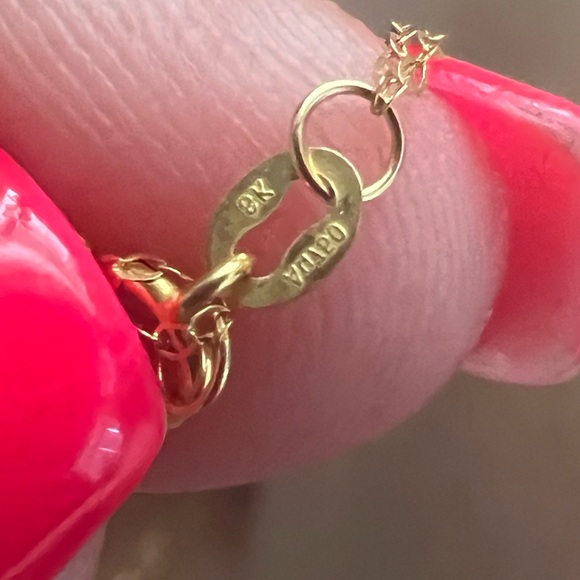 18k Gold Double Chain Interlock Charm Necklace - Picture 6 of 9